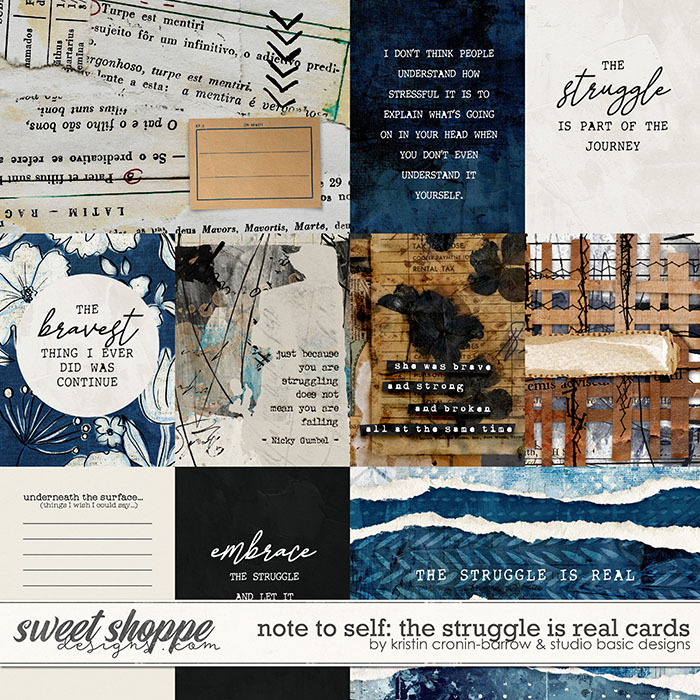 Note to Self: The Struggle Is Real Cards by Kristin Cronin-Barrow and Studio Basic Designs