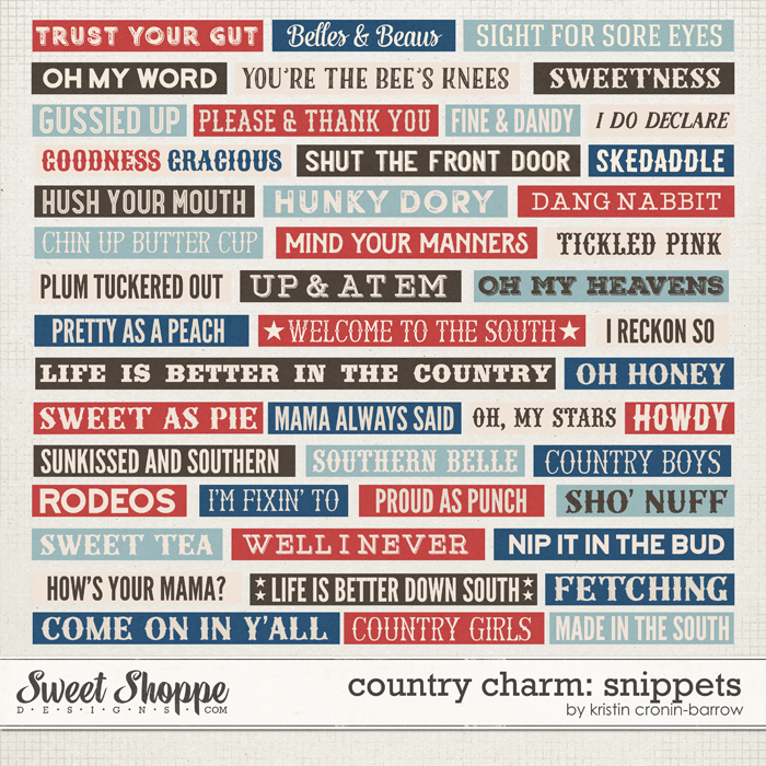 Country Charm: Snippets by Kristin Cronin-Barrow Country Charm: Snippets by Kristin Cronin-Barrow