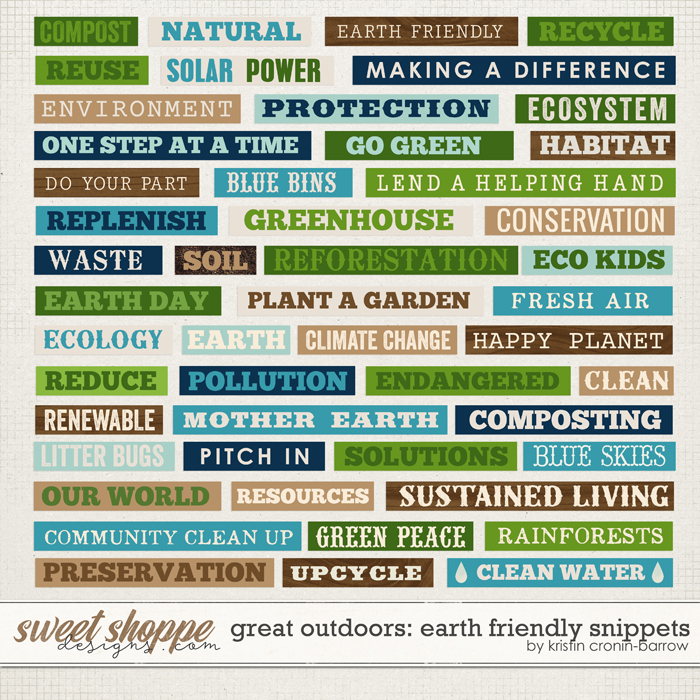 Great Outdoors: Earth Friendly Snippets by Kristin Cronin-Barrow Great Outdoors: Earth Friendly Snippets by Kristin Cronin-Barrow