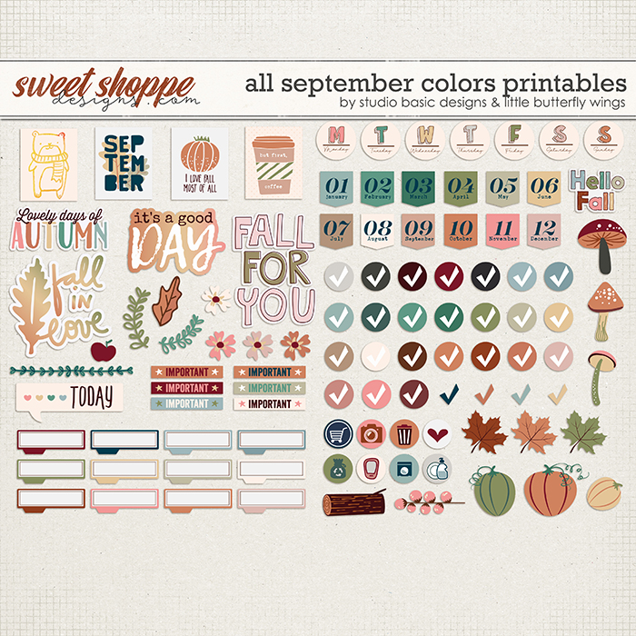 All September Colors Printables by Studio Basic and Little Butterfly Wings