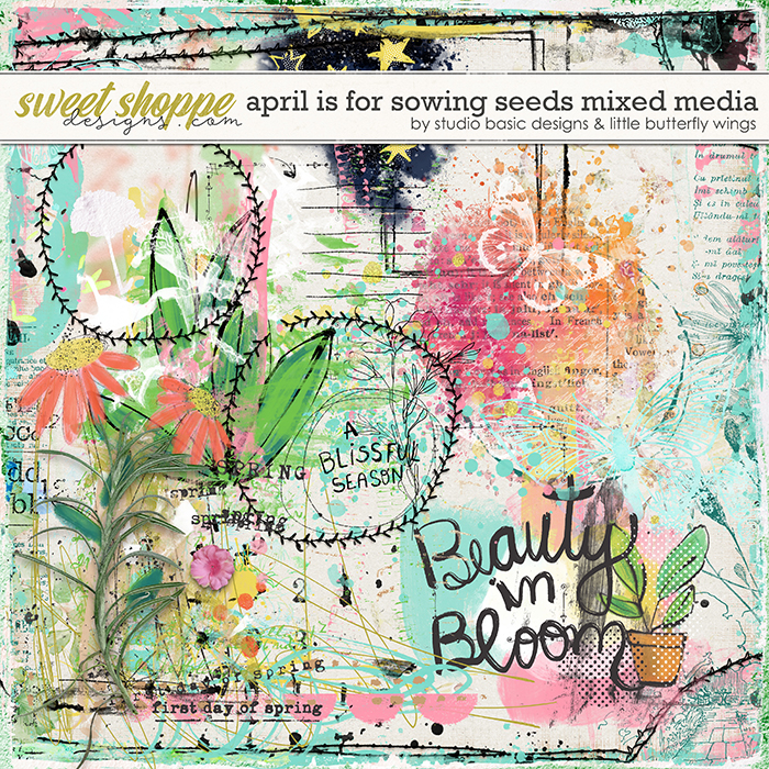 April Is For Sowing Seeds Mixed Media by Studio Basic & Little Butterfly Wings