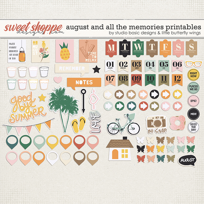 August And All The Memories... Printables by Studio Basic & Little Butterfly Wings
