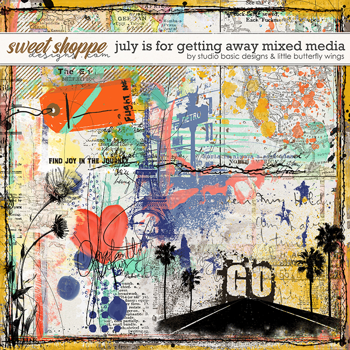 July Is For Getting Away Mixed Media by Studio Basic & Little Butterfly Wings