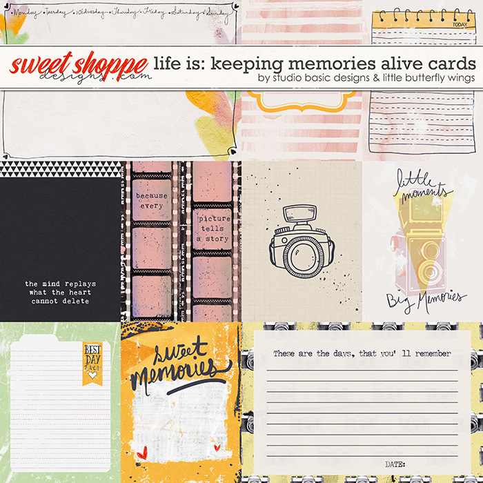 Life Is: Keeping Memories Alive Cards by Studio Basic and Little Butterfly Wings