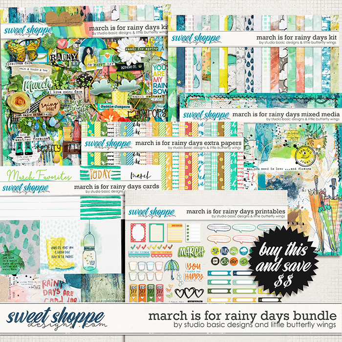 March Is For Rainy Days Bundle by Studio Basic & Little Butterfly Wings 