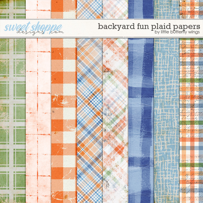 Backyard Fun plaid papers by Little Butterfly Wings