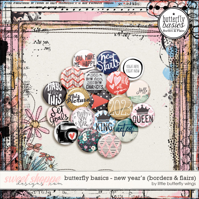 Butterfly Basics - New Year's borders & flairs by Little Butterfly Wings