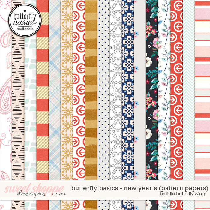 Butterfly Basics - New Year's pattern papers by Little Butterfly Wings