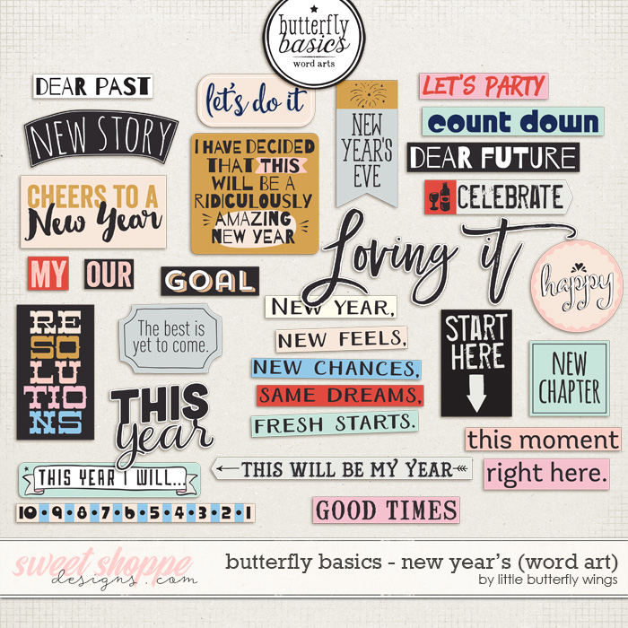 Butterfly Basics - New Year's word art by Little Butterfly Wings