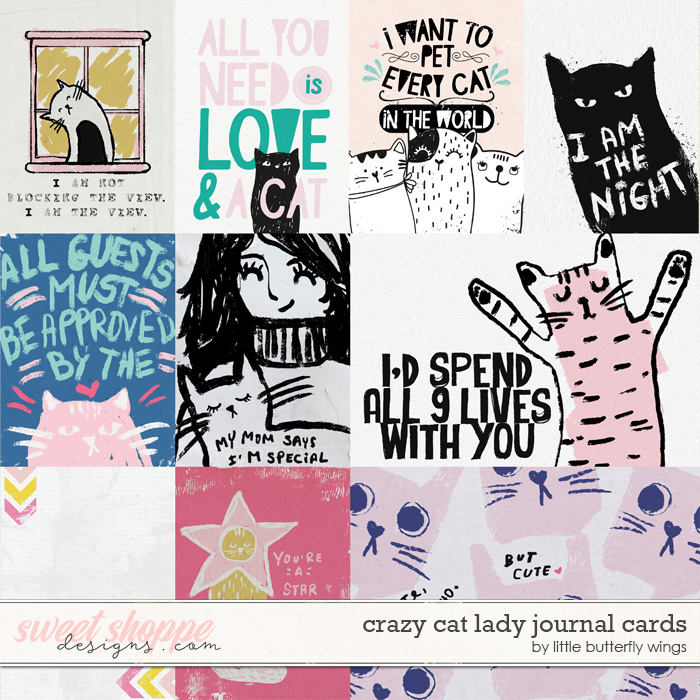 Crazy Cat Lady cards by Little Butterfly Wings