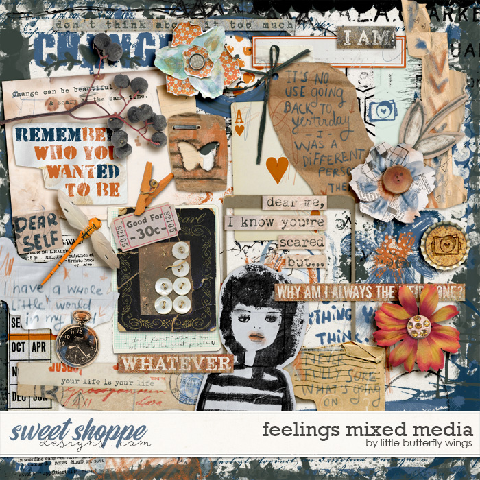 Feelings mixed media by Little Butterfly Wings