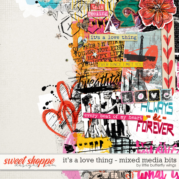 It's a love thing mixed media bits by Little Butterfly Wings