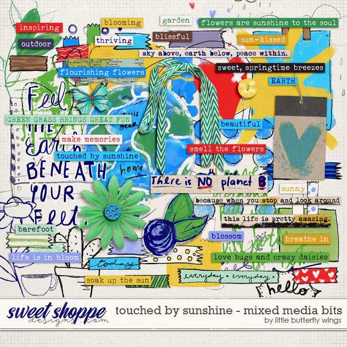 Touched by sunshine - mixed media bits by Little Butterfly Wings