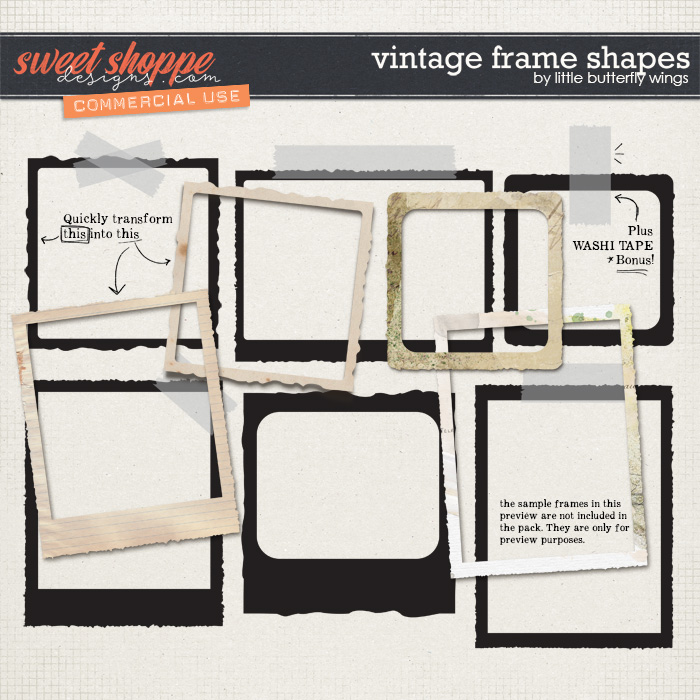 Vintage frame shapes by Little Butterfly Wings Vintage frame shapes by Little Butterfly Wings