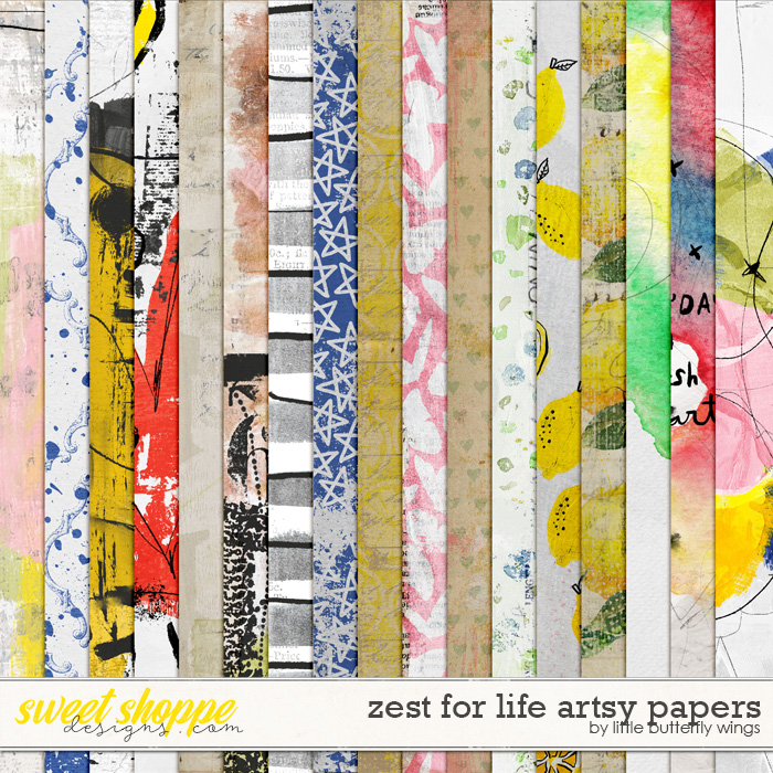 Zest for life artsy papers by Little Butterfly Wings