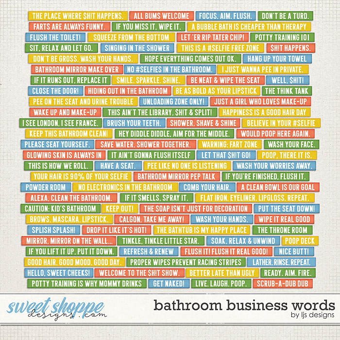 Bathroom Business Words by LJS Designs