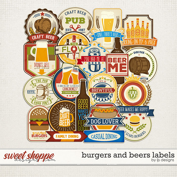 Burgers and Beers Labels by LJS Designs    