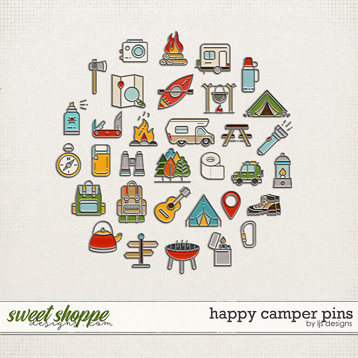 Happy Camper Pins by LJS Designs