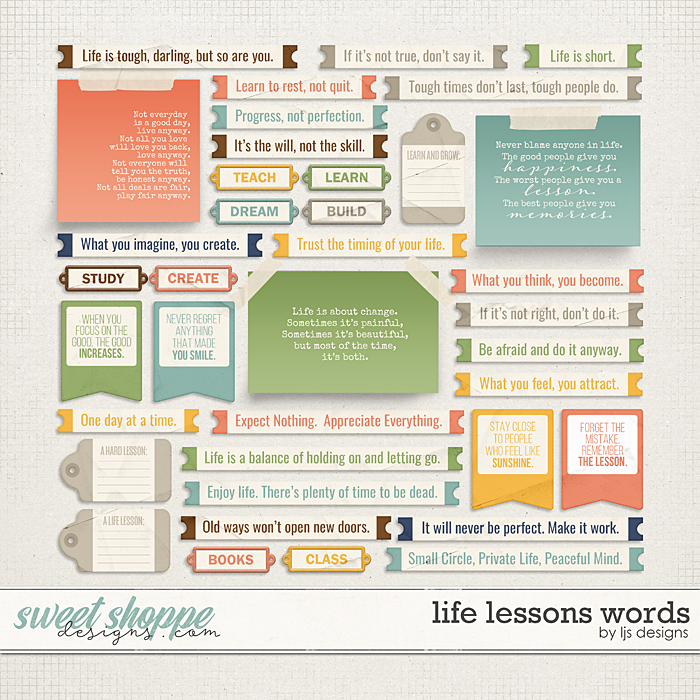 Life Lessons Words by LJS Designs