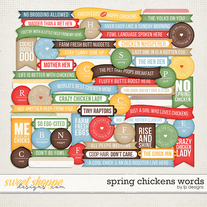 Spring Chicken Words by LJS Designs 