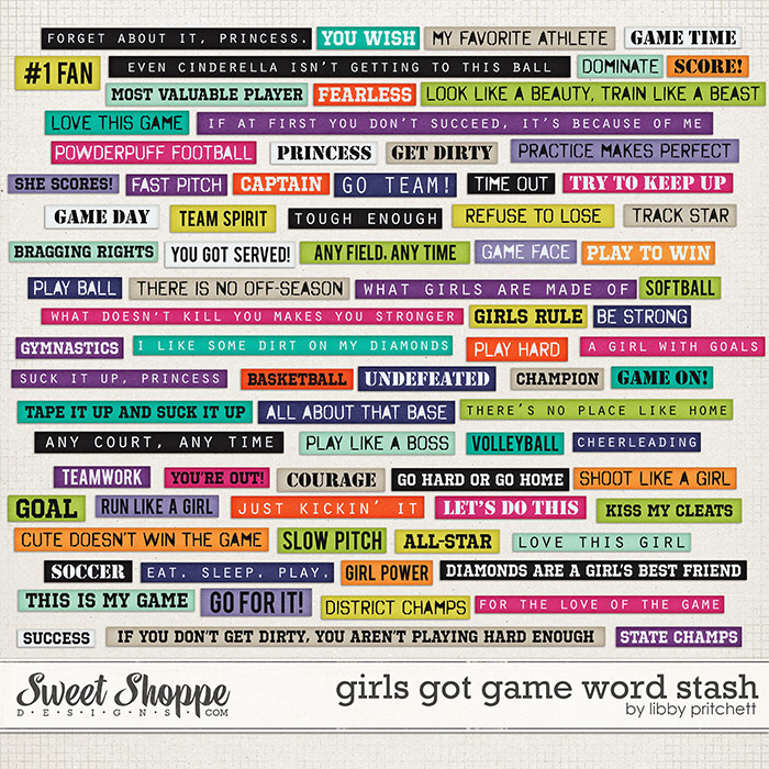 Girls Got Game Word Stash by Libby Pritchett Girls Got Game Word Stash by Libby Pritchett