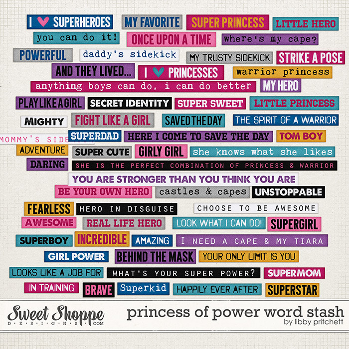 Princess of Power Word Stash by Libby Pritchett Princess of Power Word Stash by Libby Pritchett