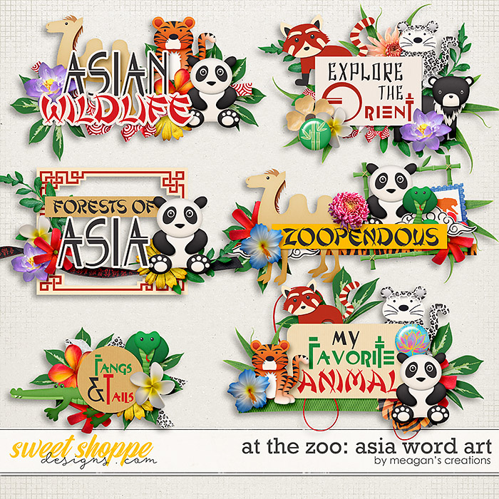 At the Zoo: Asia Word Art by Meagan's Creations