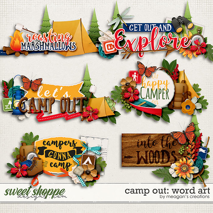 Camp Out: Word Art by Meagan's Creations