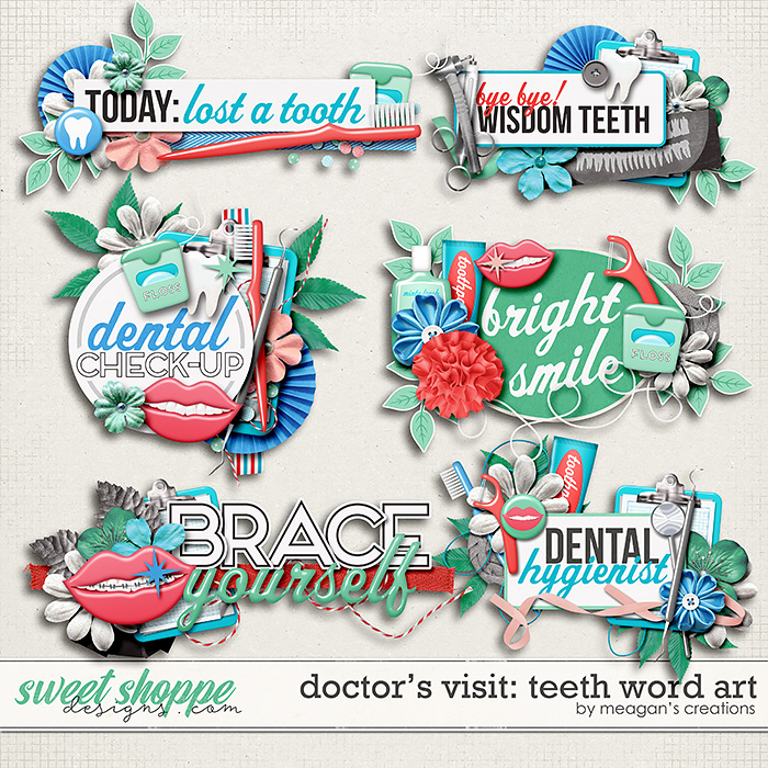 Doctor's Visit: Teeth Word Art by Meagan's Creations