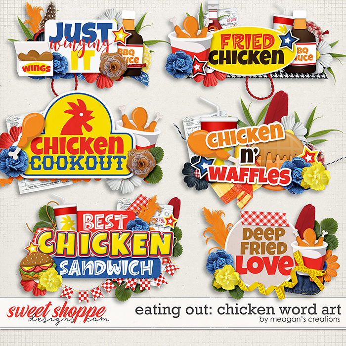 Eating Out: Chicken Word Art by Meagan's Creations