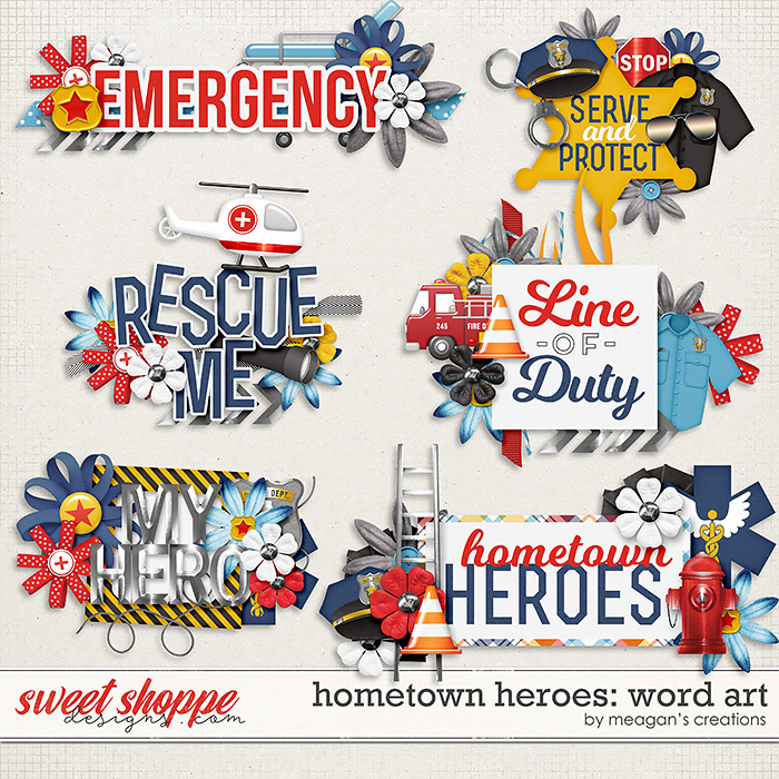 Hometown Heroes : Word Art by Meagan's Creations