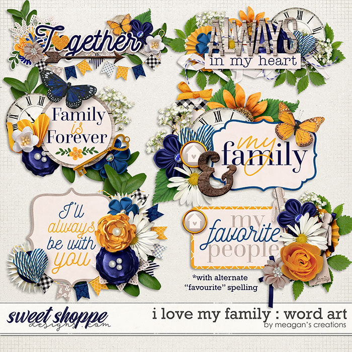 I Love My Family: Word Art by Meagan's Creations