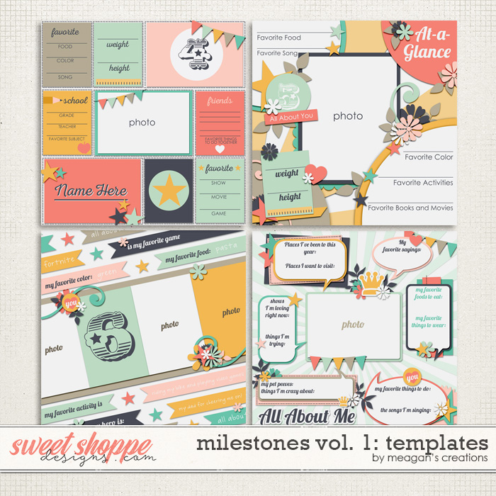 Milestones Volume 1: Templates by Meagan's Creations