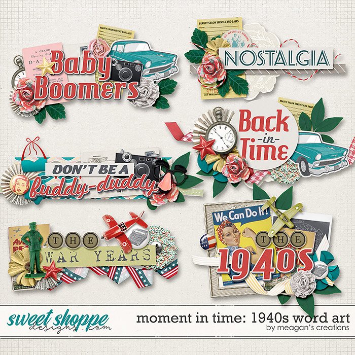 Moment in Time: 1940s Word Art by Meagan's Creations