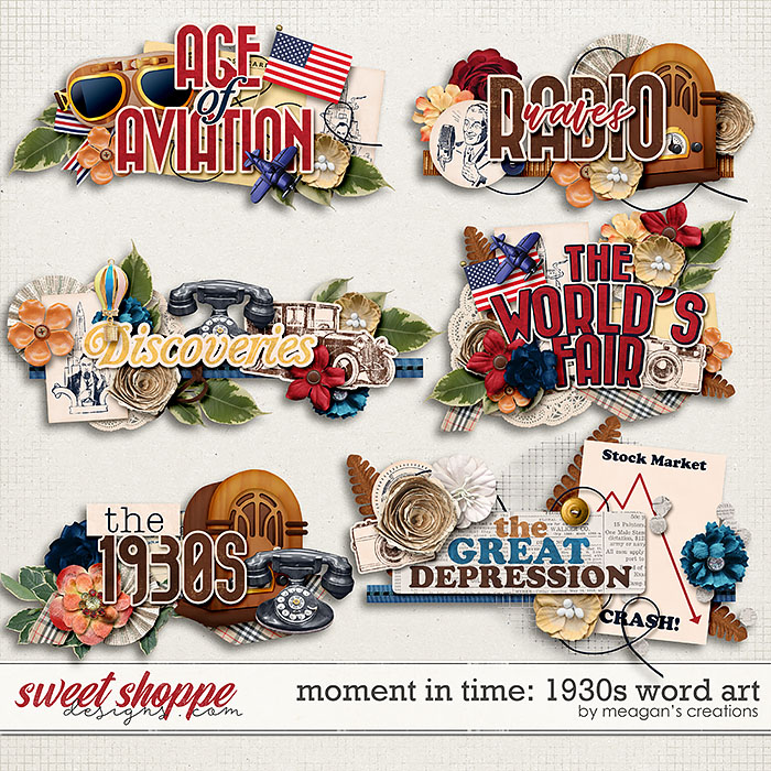 Moment in Time: 1930s Word Art by Meagan's Creations Moment in Time: 1930s Word Art by Meagan's Creations