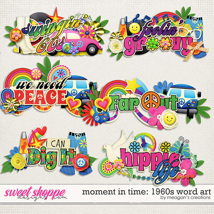 Moment in Time: 1960s Word Art by Meagan's Creations