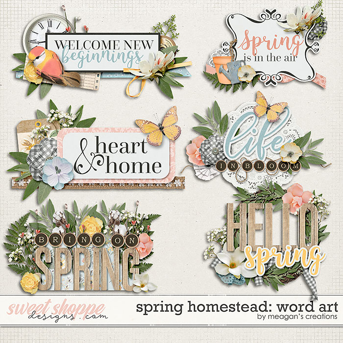 Spring Homestead: Word Art by Meagan's Creations
