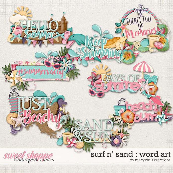 Surf N' Sand : Word Art by Meagan's Creations