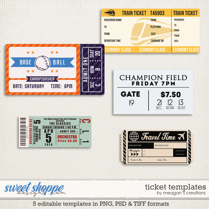 Ticket Templates by Meagan's Creations Ticket Templates by Meagan's Creations