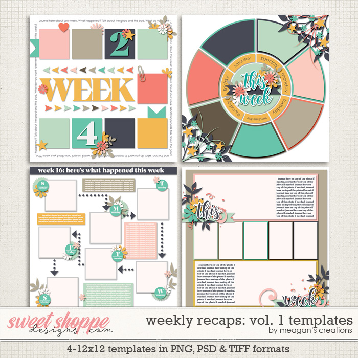Weekly Recaps Templates Vol. 1 by Meagan's Creations
