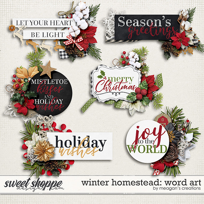 Winter Homestead: Word Art by Meagan's Creations