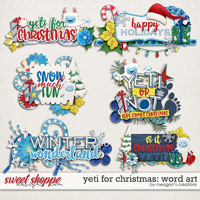 Yeti for Christmas: Word Art by Meagan's Creations