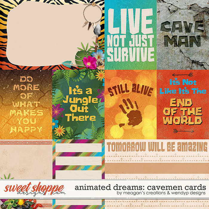 Animated Dream: cavemen - cards by Meagan's Creations & Wendyp Designs