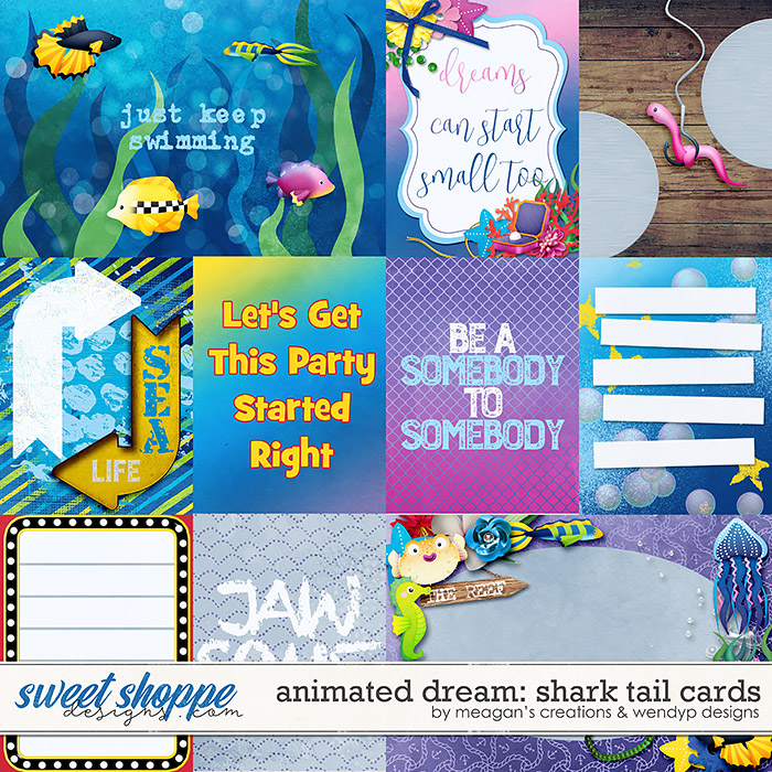 Animated dream: Shark Tail - cards by Meagan's Creations & WendyP Designs