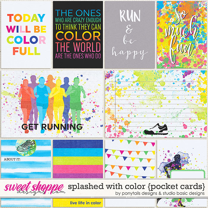 Splashed With Color Cards by Ponytails Designs & Studio Basic