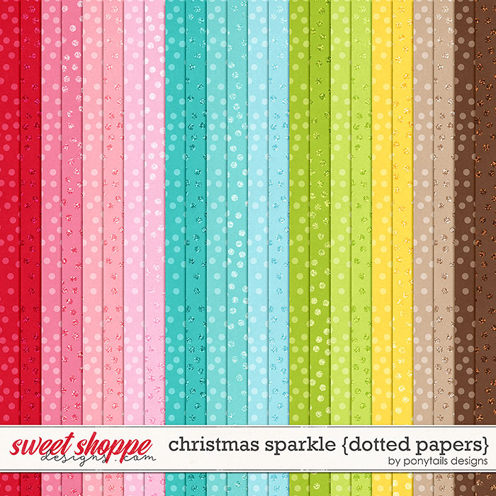 Christmas Sparkle Dotted Papers by Ponytails