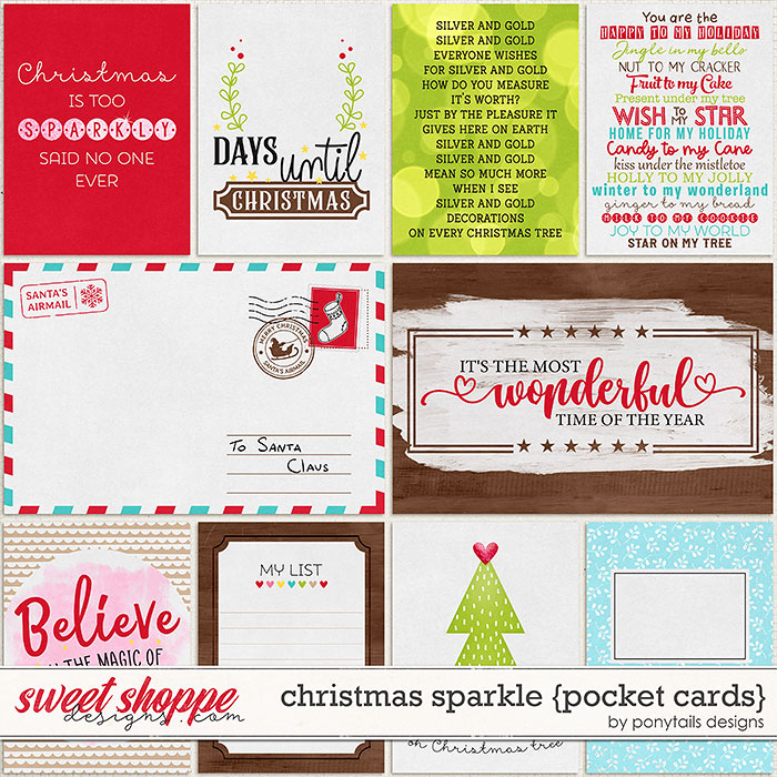 Christmas Sparkle Pocket Cards by Ponytails