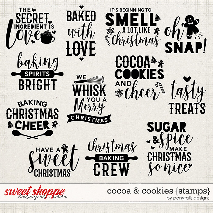 Cocoa & Cookies Stamps by Ponytails