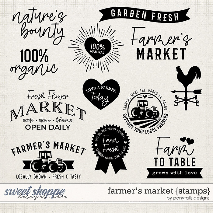 Farmer's Market Stamps by Ponytails