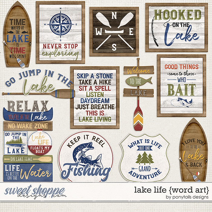 Lake Life Word Art by Ponytails